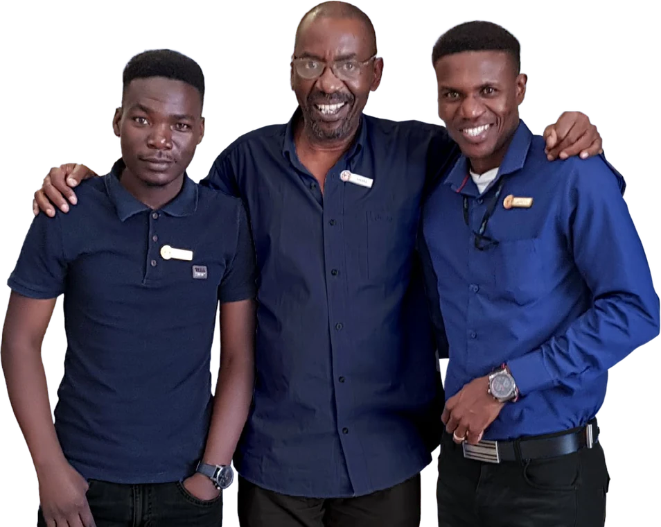 Midas Chawane with his team at 3@1 Business Centre Acornhoek